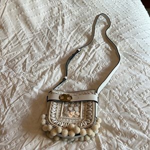Tory Burch white and shell leather crossbody
